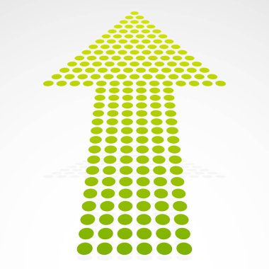 Yukarı ok perspektif içinde noktalı