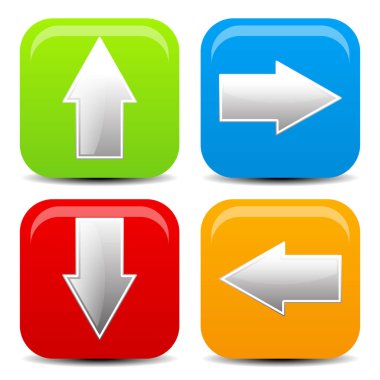 Tüm yönde ok simgeleri. Yukarı, aşağı, sol, sağ oklar.