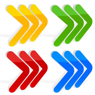 sağa doğru 3d Çift Kişilik sağ oklar