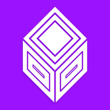 3D soyut küp simge, simge. Vektör çizim.