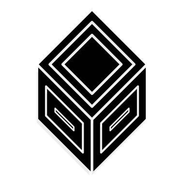 3D soyut küp simge, simge. Vektör çizim.