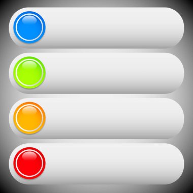 Renkli düğme, afiş arka planlar, daireler ile barlar ayarlayın. E