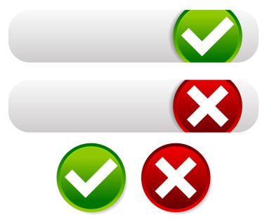 onay işareti ve çapraz