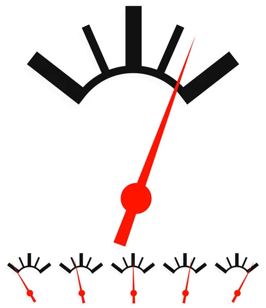 Generic dial, gauge, guage. Measurement, level indicators. — Stock Photo, Image