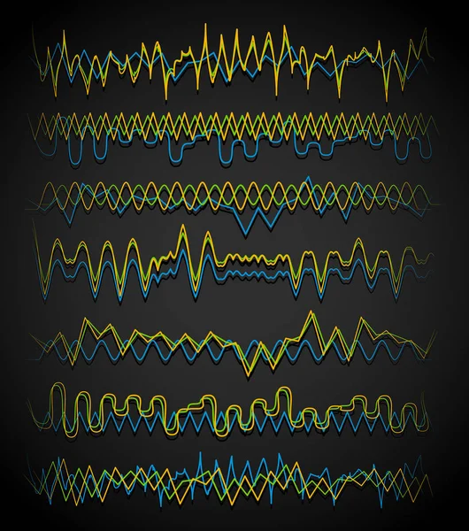 Линии эквалайзера (Eq). Волнистые зигзагообразные линии. Частота, закорючка ли — стоковое фото