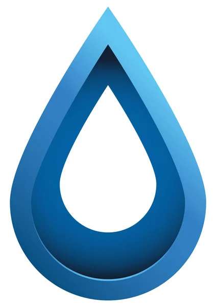 Blue Aqua Drop Icon White — Stock Photo, Image