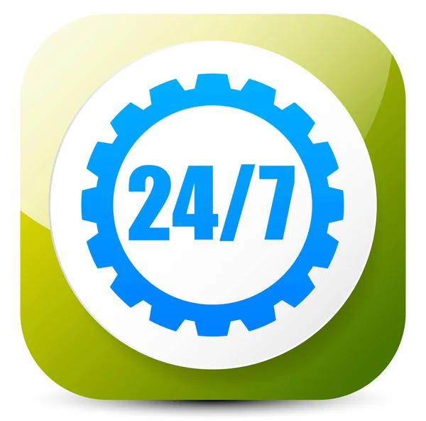 24/7 badge for repair or manufacturing concepts. — Stock Photo, Image