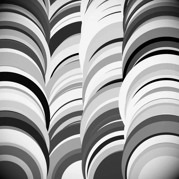 Sich überlappender Kreis. Graustufen-künstlerischer, abstrakter Vektorhintergrund — Stockfoto