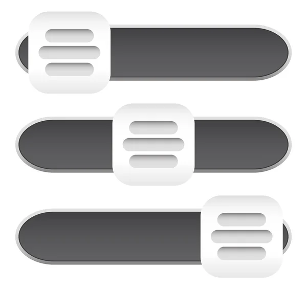 Controles deslizantes horizontais, ajustar barras, 3 botões de estado, alavancas . — Fotografia de Stock