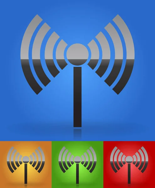 Radio Tower Radio Transmission Wireless Connection Antenna Transmitter Icons Vector — Stock Photo, Image