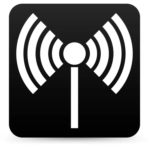 Řídící Věž Rádiového Přenosu Bezdrátové Připojení Antény Vysílače Ikony Vektorové — Stock fotografie