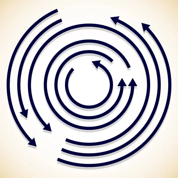 Circulação concêntrica, setas rotativas, setas circulares. Vetor . — Fotografia de Stock