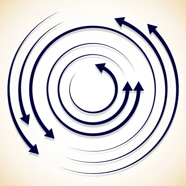 Circulación concéntrica, flechas giratorias, flechas circulares. Vector . — Foto de Stock