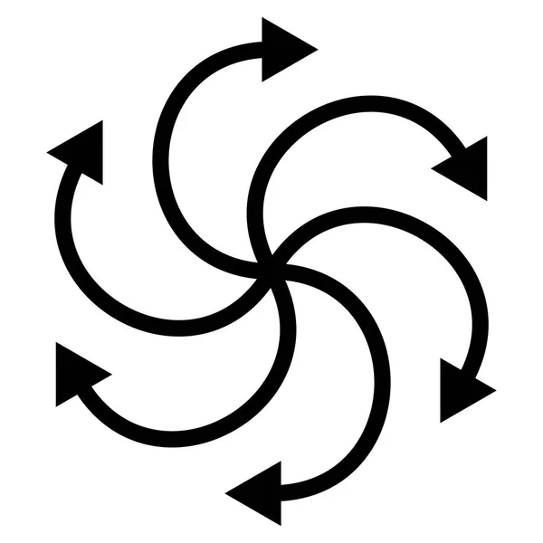 Frecce curve cicliche e rotanti su bianco. modificabile . — Foto Stock
