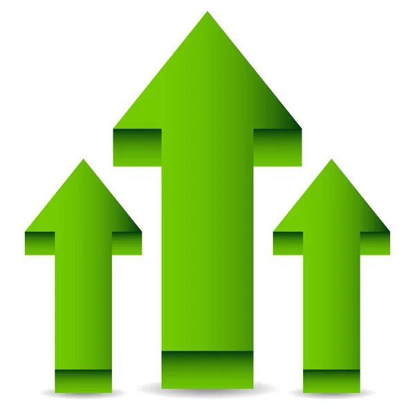 3d arrows up, green arrows — Stock Photo, Image