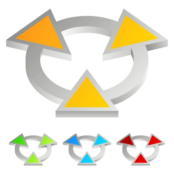 Bright abstract emblem - arrowheads pointing to center, radiatio — Stock Photo, Image