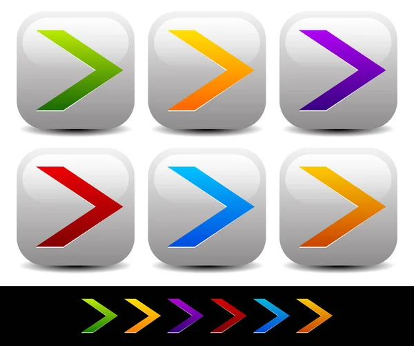 Kleurrijke scherpe pijlpunten naar rechts — Stockfoto