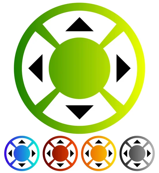 Flecha de cuatro vías, botón con flechas. Ilustración vectorial . —  Fotos de Stock