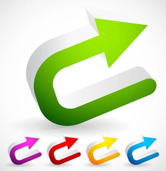 3D Colorful U turn / Back or Return Arrows — стоковое фото