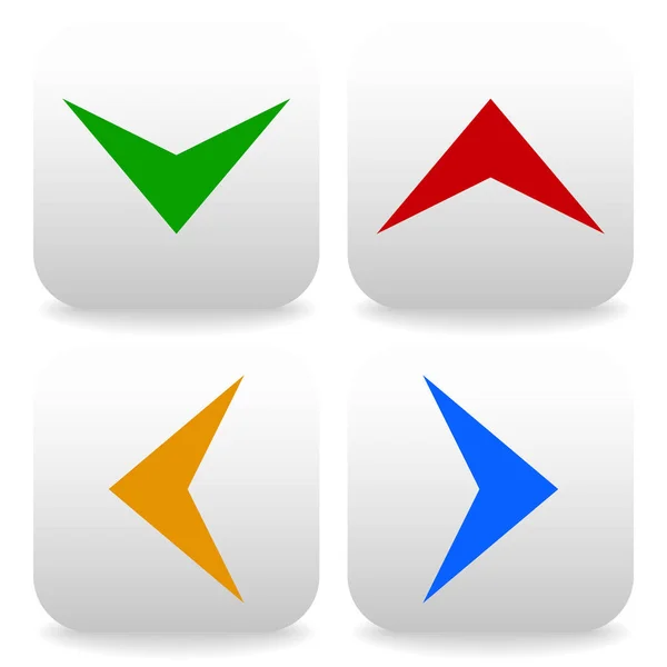 Flechas cuadradas redondeadas iconos arriba, abajo, izquierda y derecha — Foto de Stock