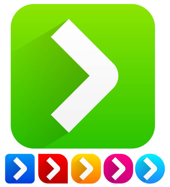 Символ стрелы с тенью. 6 различных ярких фонов
.