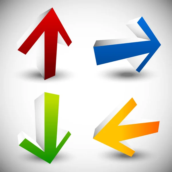 Arrow icons in 4 directions. Up, down, left, right arrows. — Stock Photo, Image