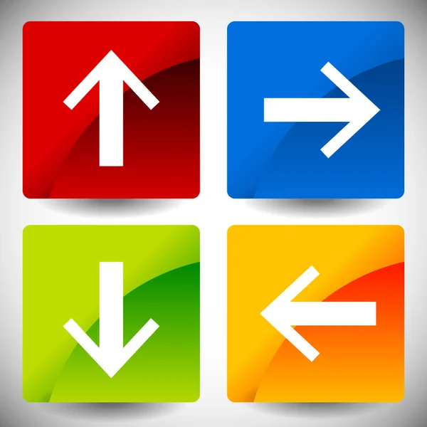 Arrow icons in 4 directions. Up, down, left, right arrows. — Stock Photo, Image