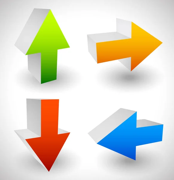 Arrow icons pointing up, down, left and right. Vector graphic — Stock Photo, Image