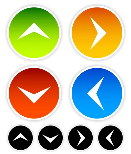 Ikony šipek směřující nahoru, dolů, vlevo a vpravo. Vektorová grafika — Stock fotografie