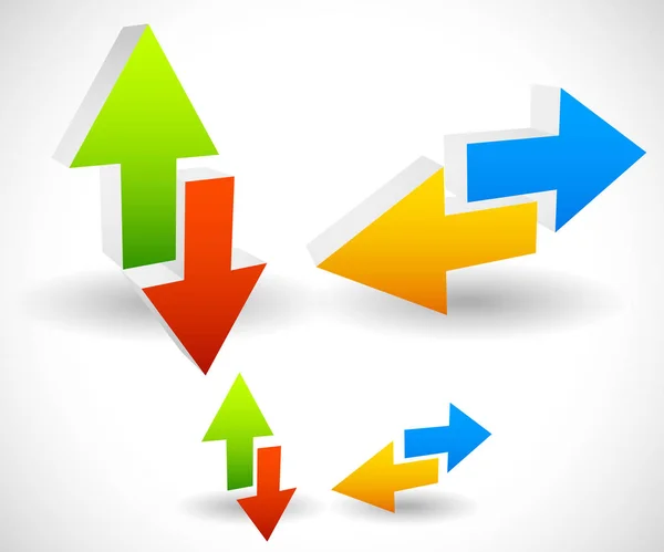 Arrow icons pointing up, down, left and right. Vector graphic — Stock Photo, Image