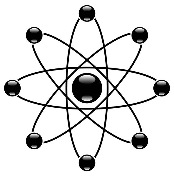 Símbolo de molécula simple con núcleo y neutrones en órbita . —  Fotos de Stock