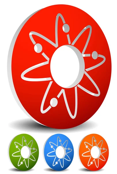 Atom, nucleus icon. Atom with orbiting electrons. — Stock Photo, Image