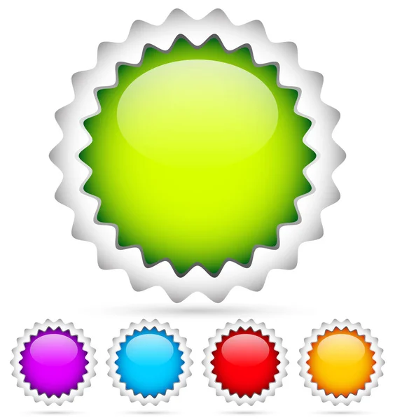 Colorful badges, starburst, flash shapes. — Stock Photo, Image