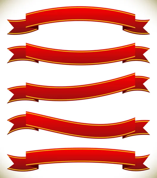 Red Ribbons Set Artistic Raster Illustration — Stock Photo, Image