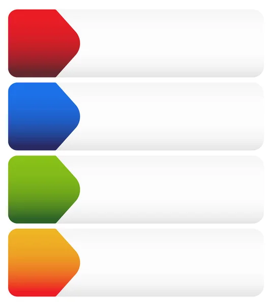 Conjunto de fondos de botón rectangulares en blanco con flechas — Foto de Stock