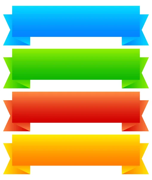 Bandeiras horizontais largas e em branco. 4 cores incluídas. Vetor . — Fotografia de Stock