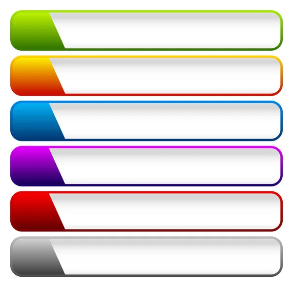 Vodorovná tlačítka s prázdným prostorem, se zaoblenými barevným tlačítkem, ba — Stock fotografie