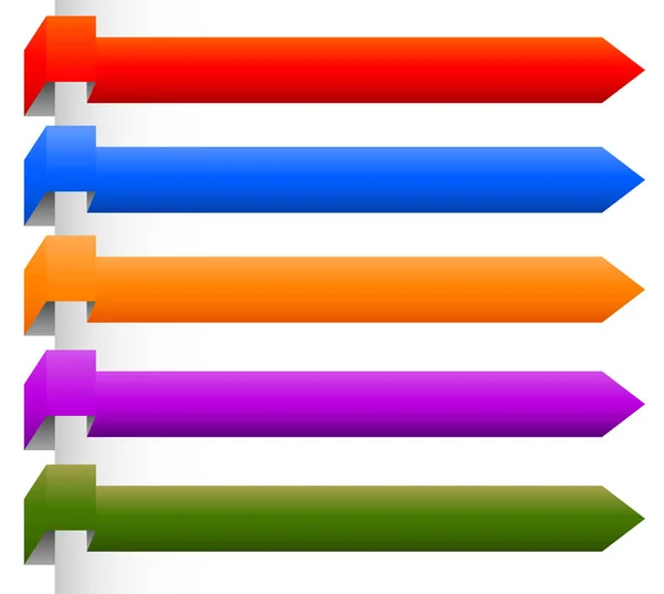 Banner, vector de fondos de marcadores desde el borde de una página. Colores — Foto de Stock