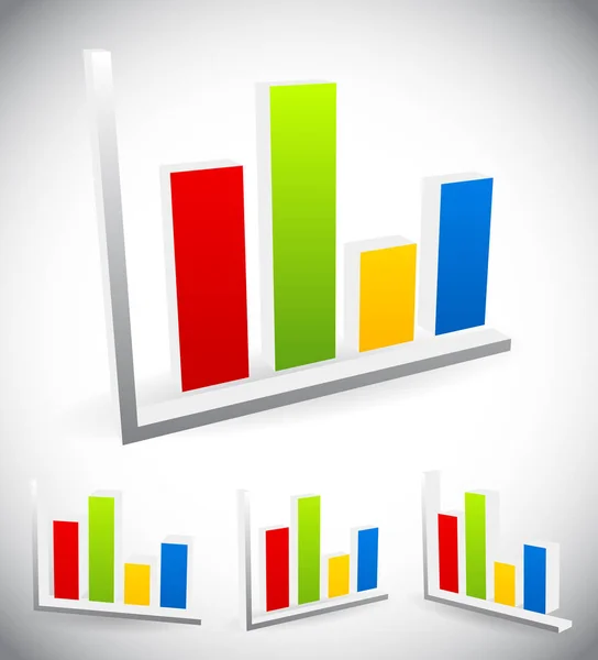 3d bar chart, bar graph elements, vector for presentation, stati — Stock Photo, Image