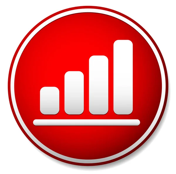 Gráfico de barras simple, icono del gráfico de barras en rojo — Foto de Stock