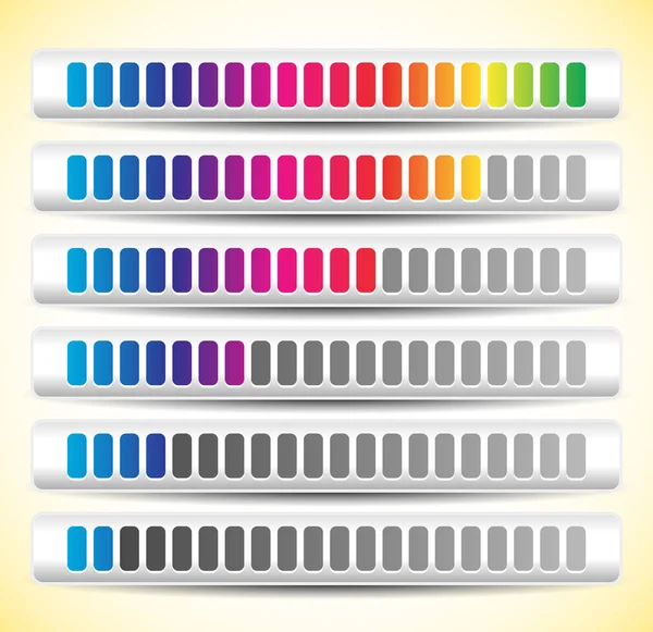 Progresso codificado por cores, indicador de nível com unidades . — Fotografia de Stock