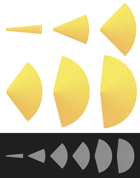 Rozprostření tvarů, řezů. Radiowave, segmenty nebo půlkruh vekt — Stock fotografie