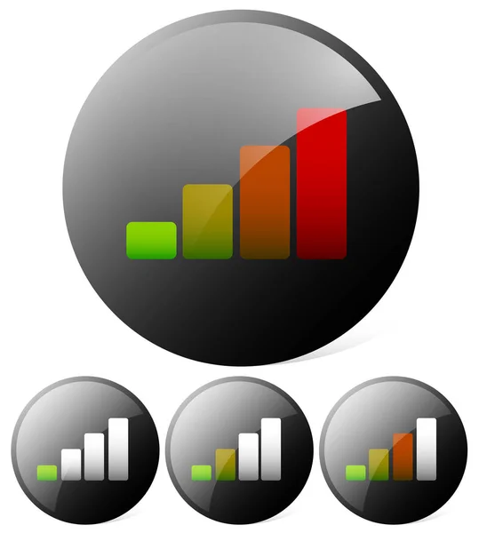 Growing bar chart, bar graph. Can be used as a signal strength i — Stock Photo, Image