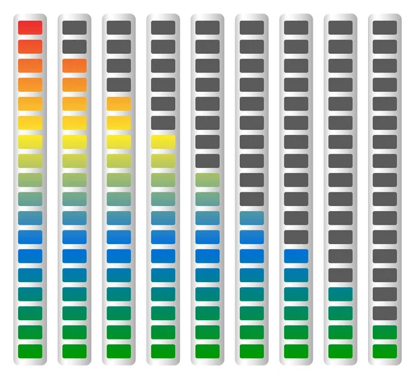 Indicadores de progreso de nivel o genéricos con unidades. Vector . —  Fotos de Stock