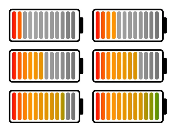 Batterij niveau illustraties — Stockfoto