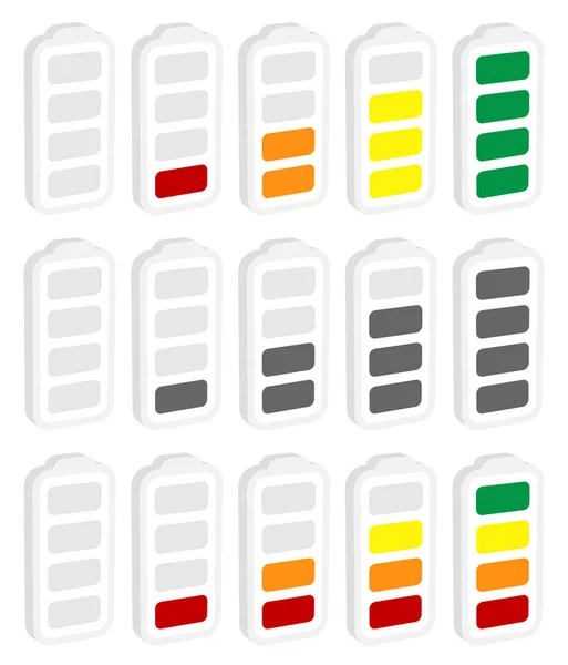 Battery level indicator symbol set from low to high. No energy, — Stock Photo, Image