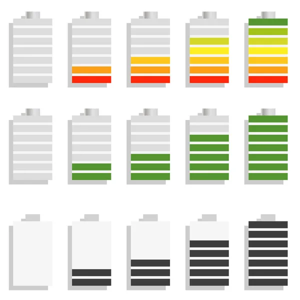 Füllstand, Fortschrittsindikatoren, Batteriestandsanzeigen. editierbar v — Stockfoto