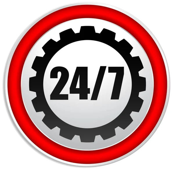 24 / 7 Plakette für Reparatur- oder Fertigungskonzepte. — Stockfoto