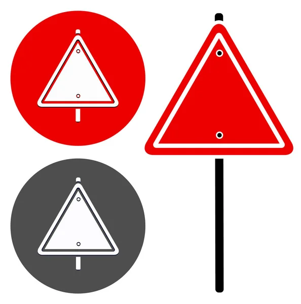 Señal triangular en blanco (versión estilizada) ) — Foto de Stock