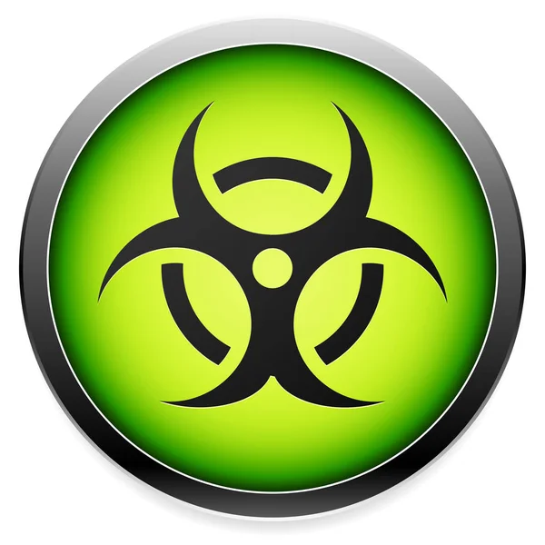 Quarentena, contaminação, símbolo de risco biológico, sinal, ícone em gree — Fotografia de Stock
